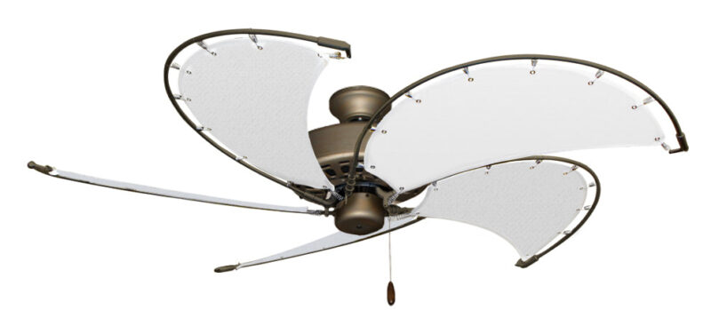 52 inch Nautical Dixie Belle Ceiling Fan - Classic White Canvas Blades - Image 4