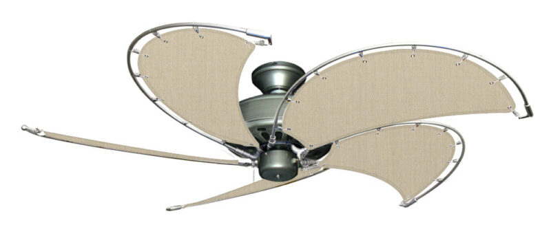52 inch Nautical Dixie Belle Ceiling Fan - Classic Khaki Canvas Blades - Image 2