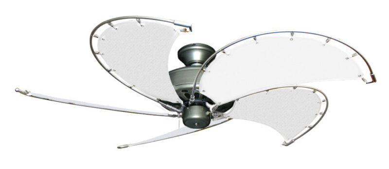 52 inch Nautical Dixie Belle Ceiling Fan - Classic White Canvas Blades - Image 5