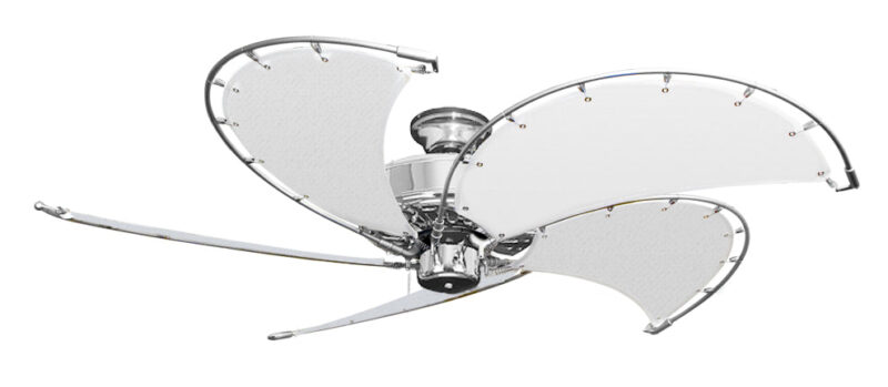 52 inch Nautical Dixie Belle Ceiling Fan - Classic White Canvas Blades - Image 2