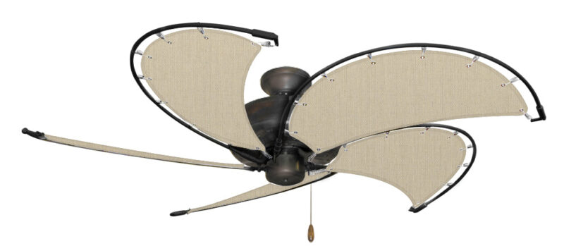 52 inch Nautical Dixie Belle Ceiling Fan - Classic Khaki Canvas Blades - Image 4