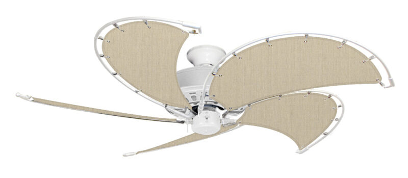 52 inch Nautical Dixie Belle Ceiling Fan - Classic Khaki Canvas Blades - Image 5