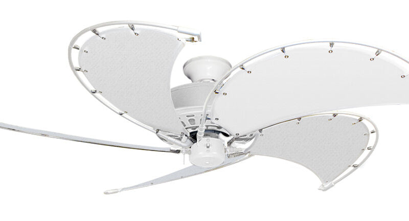 52 inch Nautical Dixie Belle Ceiling Fan - Classic White Canvas Blades