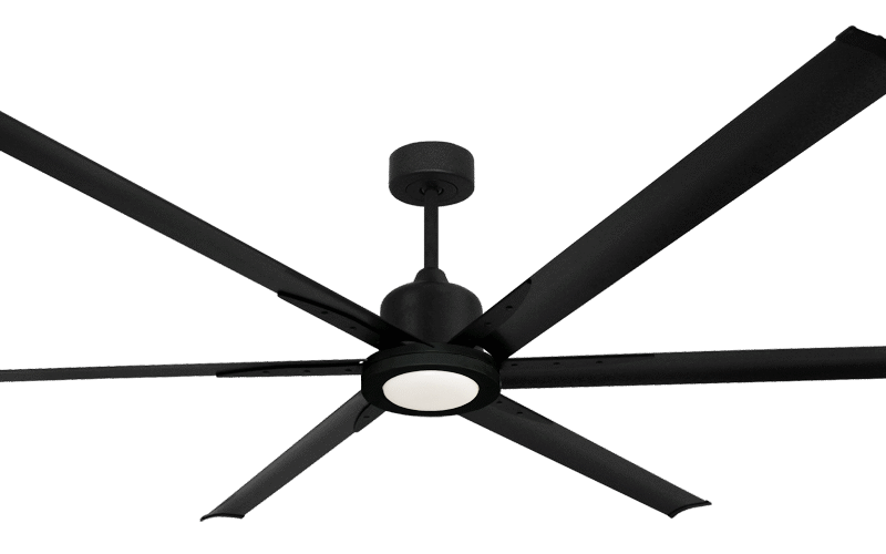 84 inch Titan II Large Ceiling Fan with LED light by TroposAir - Matte Black