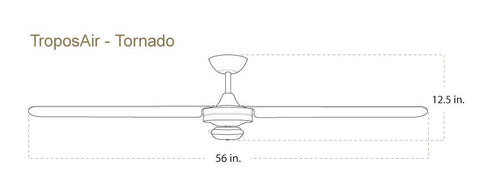 56 inch Tornado ceiling fan dimensions