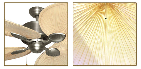 Palm Breeze ceiling fan with natural palm blades
