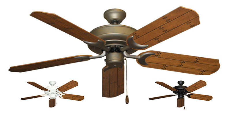52 inch Raindance Ceiling Fan - Natural Cherry Plank Blades